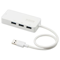 エレコム USB-A 1Gbps有線LANアダプター USBハブ付 ホワイト RoHS指令準拠(10物質) EDC-GUA3H2-W 1個