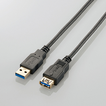 エレコム USB3.0延長ケーブル Aオス-Aメス ブラック 1.0m RoHS指令準拠(10物質) USB3-E10BK 1本
