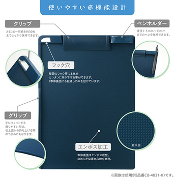 ソニック クリップボード 抗菌タイプ A4タテ ブラック CB-4831-D 1枚
