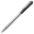 TANOSEE ノック式油性ボールペン 0.7mm 黒 (軸色:クリア) 1パック(10本)