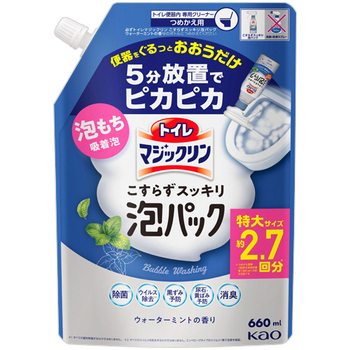 花王 トイレマジックリン こすらずスッキリ泡パック ウォーターミントの香り つめかえ用 660mL 1個