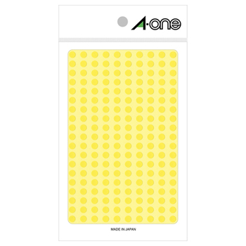 エーワン カラーラベル 丸型 直径5mm 黄 07064 1パック(1800片:200片×9シート)